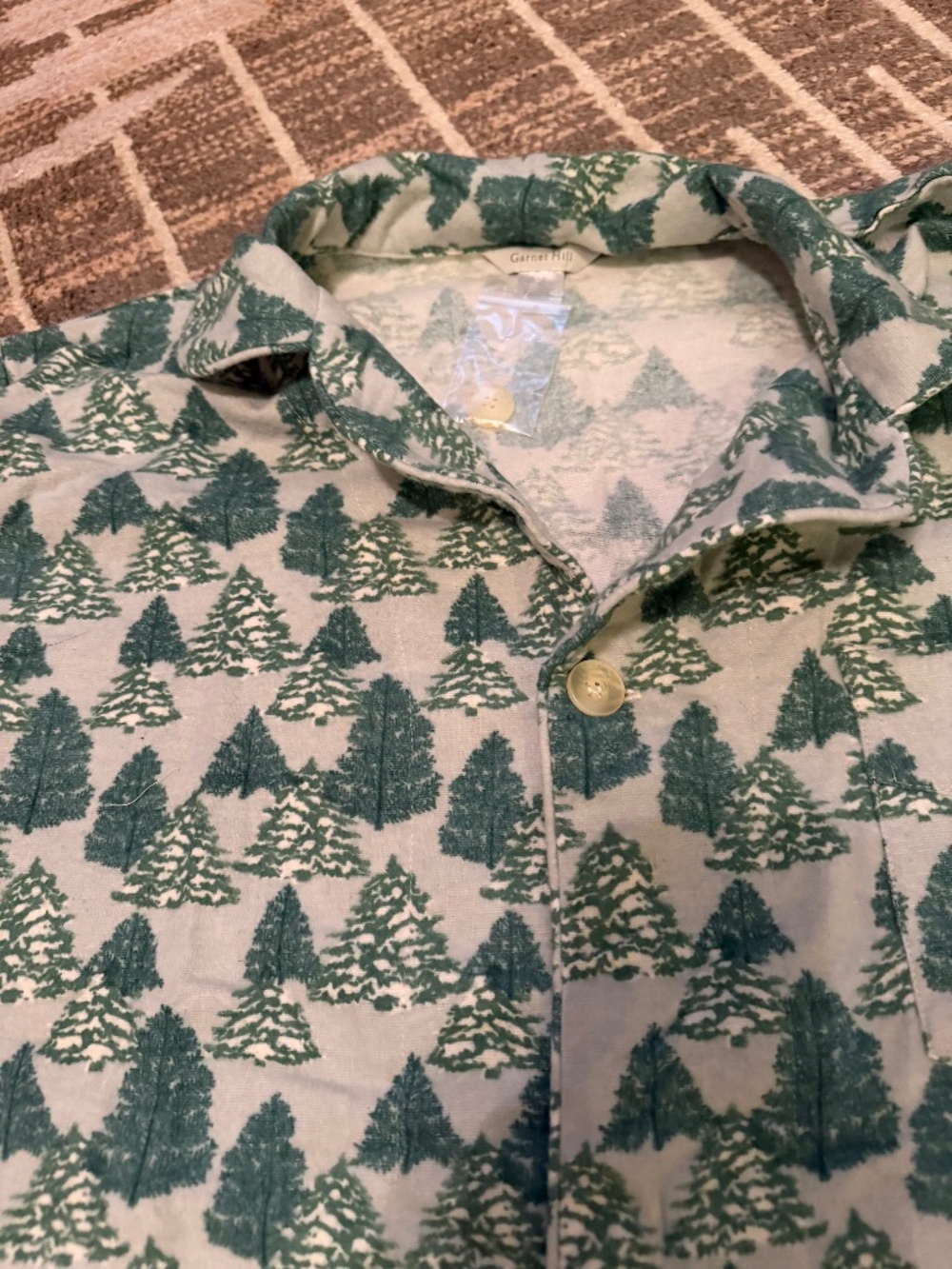 NWOT Garnet Hill men’s flannel pj pine tree 🌲 (size m)